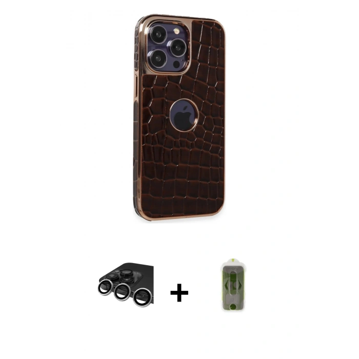 MARSİLYAN™- iPhone 14 Pro Max Kılıf Ufuk Form Prime - Siyah Joko Magic 5D Hayalet Cam + Raze Metal Kamera Lens - GS