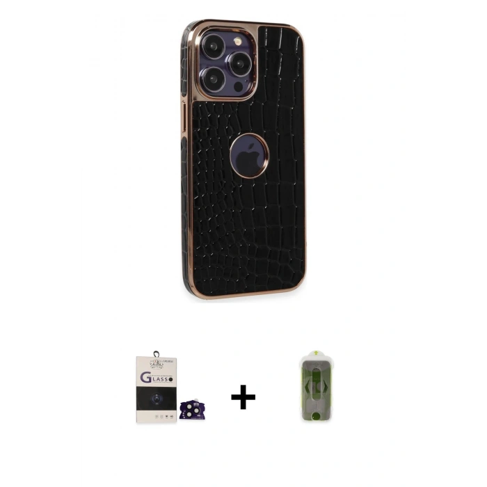 MARSİLYAN™- iPhone 14 Pro Max Kılıf Ufuk Form Prime - Siyah Joko Magic 5D Hayalet Cam + Bilvis Titan Kamera Lens - SH