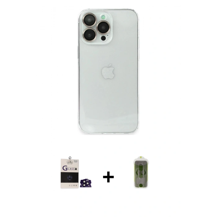 MARSİLYAN™- iPhone 14 Pro Max Kılıf Ufuk Minimal Özel Seri - Siyah Joko Magic 5D Hayalet Cam + Bilvis Titan Kamera Lens - DNMR