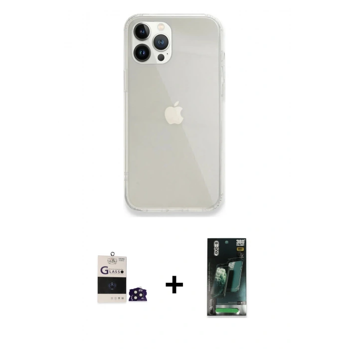 MARSİLYAN™- iPhone 14 Pro Max Kılıf Vadi Asil Prime - Siyah 360 Mat Full Body Arka Koruyucu + Bilvis Titan Kamera Lens - DNMR