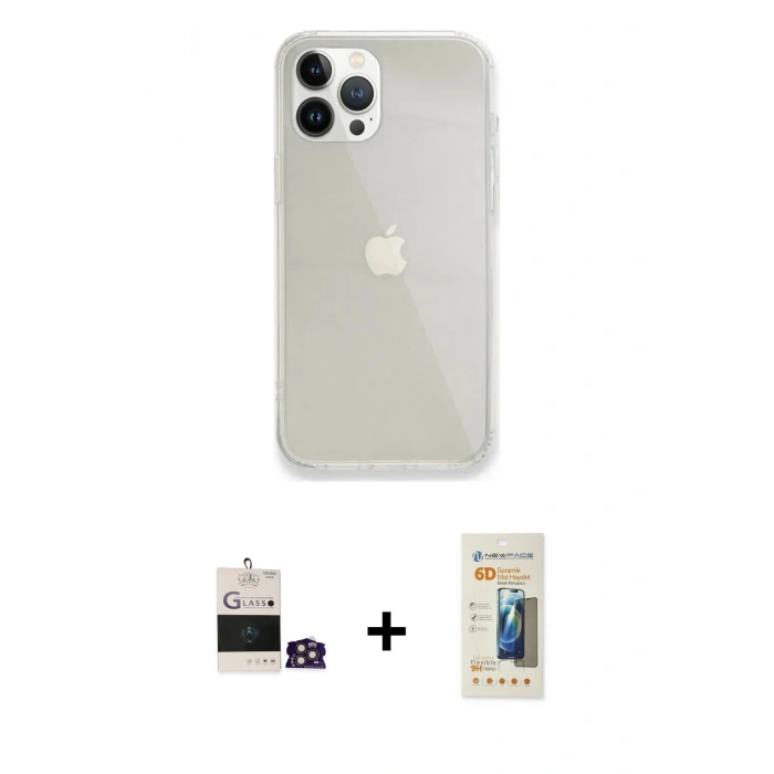 MARSİLYAN™- iPhone 14 Pro Max Kılıf Vadi Asil Prime - Siyah 6D Mat Seramik Hayalet Nano Ekran Koruyucu + Bilvis Titan Kamera Lens - GD