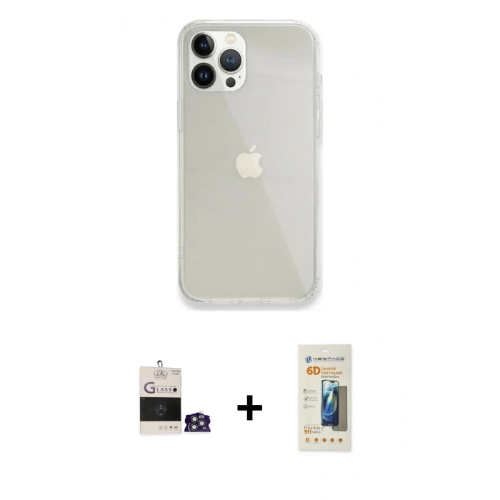 MARSİLYAN™- iPhone 14 Pro Max Kılıf Vadi Asil Prime - Siyah 6D Mat Seramik Hayalet Nano Ekran Koruyucu + Bilvis Titan Kamera Lens - GS