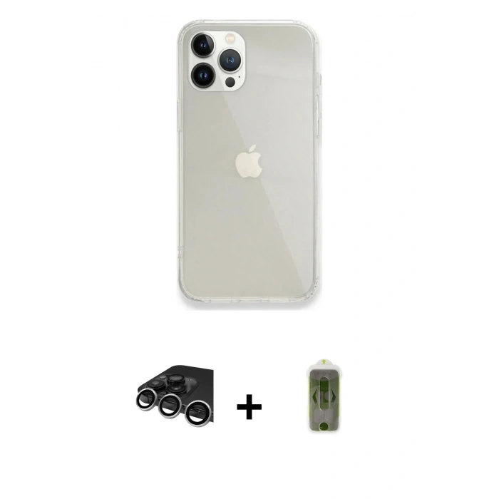 MARSİLYAN™- iPhone 14 Pro Max Kılıf Vadi Asil Prime - Siyah Joko Magic 5D Hayalet Cam + Raze Metal Kamera Lens - GS
