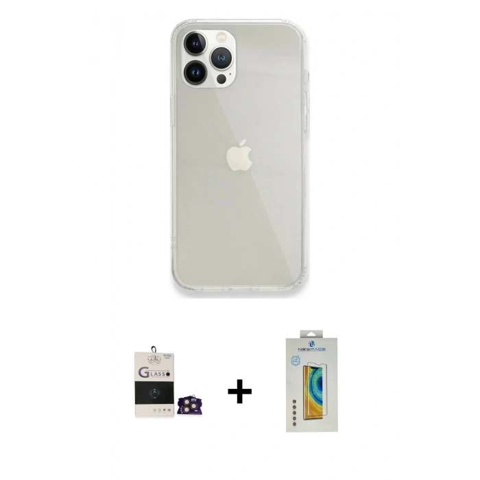 MARSİLYAN™- iPhone 14 Pro Max Kılıf Vadi Asil Prime - Siyah Polymer Nano Ekran Koruyucu + Bilvis Titan Kamera Lens - GD