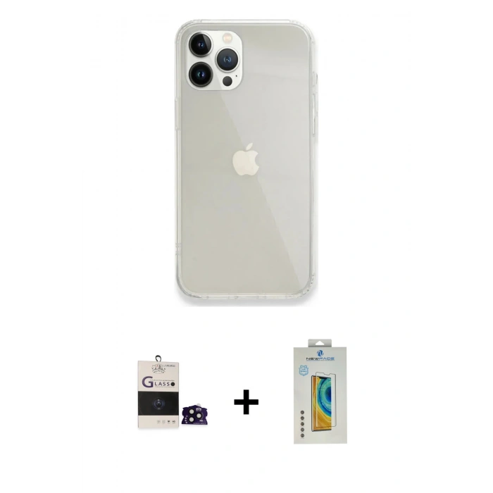 MARSİLYAN™- iPhone 14 Pro Max Kılıf Vadi Asil Prime - Siyah Polymer Nano Ekran Koruyucu + Bilvis Titan Kamera Lens - SH