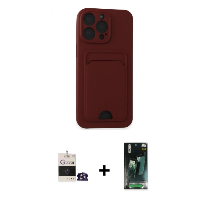 MARSİLYAN™- iPhone 14 Pro Max Kılıf Vadi Çizgi Prime - Şeffaf 360 Full Body Arka Koruyucu + Bilvis Titan Kamera Lens - GS