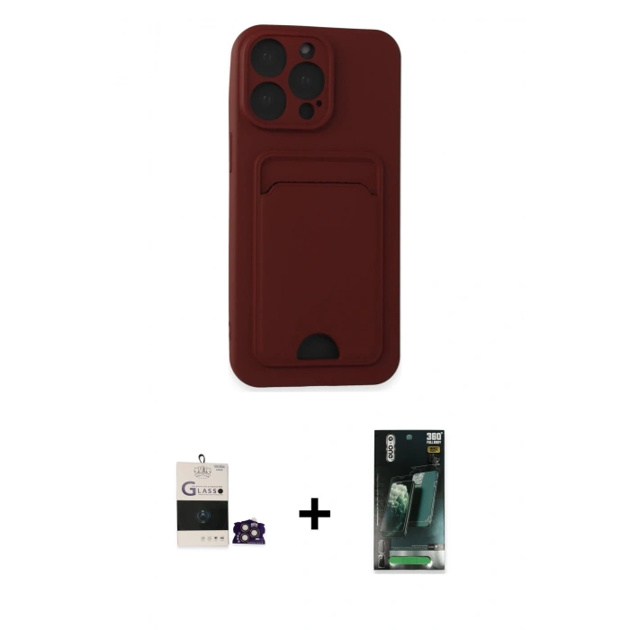 MARSİLYAN™- iPhone 14 Pro Max Kılıf Vadi Çizgi Prime - Şeffaf 360 Full Body Arka Koruyucu + Bilvis Titan Kamera Lens - GD