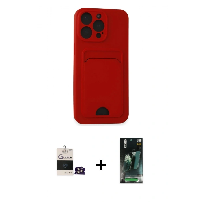 MARSİLYAN™- iPhone 14 Pro Max Kılıf Vadi Çizgi Prime - Şeffaf 360 Full Body Arka Koruyucu + Bilvis Titan Kamera Lens - GD