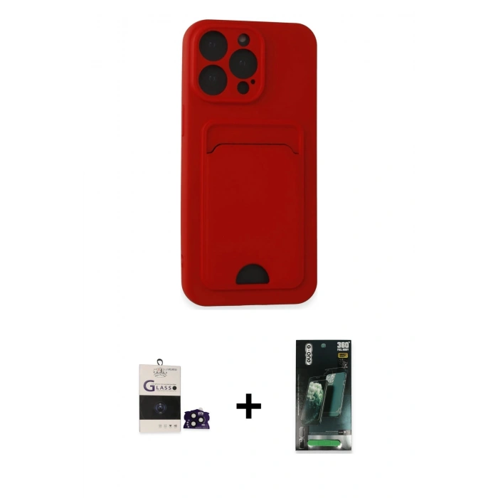 MARSİLYAN™- iPhone 14 Pro Max Kılıf Vadi Çizgi Prime - Şeffaf 360 Full Body Arka Koruyucu + Siyah Bilvis Titan Kamera Lens