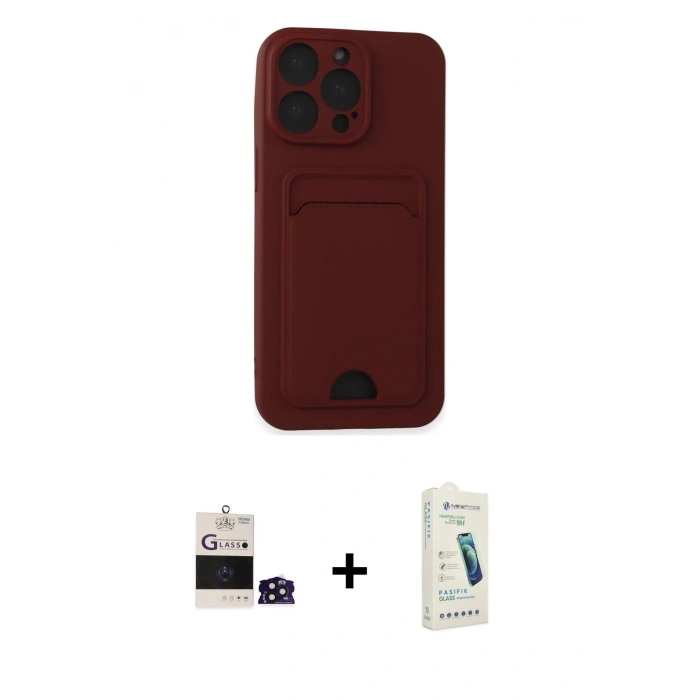 MARSİLYAN™- iPhone 14 Pro Max Kılıf Vadi Çizgi Prime - Şeffaf Pasifik Cam Ekran Koruyucu + Bilvis Titan Kamera Lens - DNMR