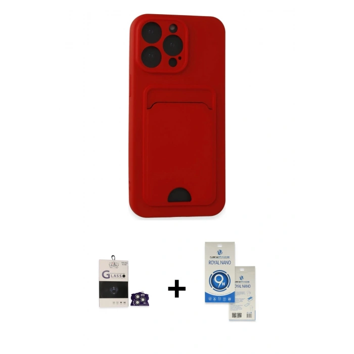MARSİLYAN™- iPhone 14 Pro Max Kılıf Vadi Çizgi Prime - Şeffaf Royal Nano Ekran Koruyucu + Bilvis Titan Kamera Lens - GS