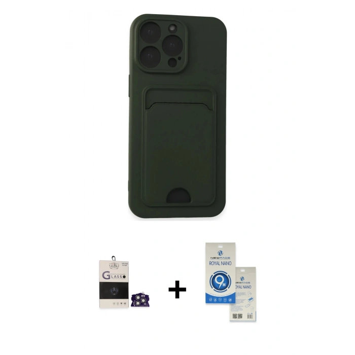 MARSİLYAN™- iPhone 14 Pro Max Kılıf Vadi Çizgi Prime - Şeffaf Royal Nano Ekran Koruyucu + Bilvis Titan Kamera Lens - GS