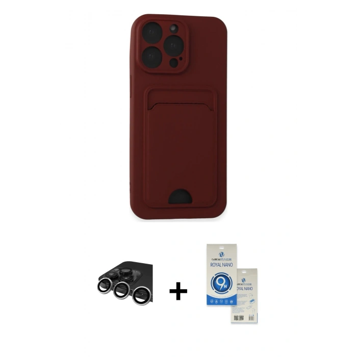 MARSİLYAN™- iPhone 14 Pro Max Kılıf Vadi Çizgi Prime - Şeffaf Royal Nano Ekran Koruyucu + Raze Metal Kamera Lens - GS