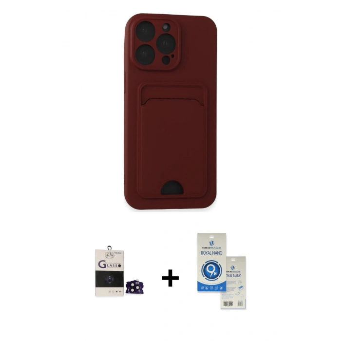 MARSİLYAN™- iPhone 14 Pro Max Kılıf Vadi Çizgi Prime - Şeffaf Royal Nano Ekran Koruyucu + Bilvis Titan Kamera Lens - SH