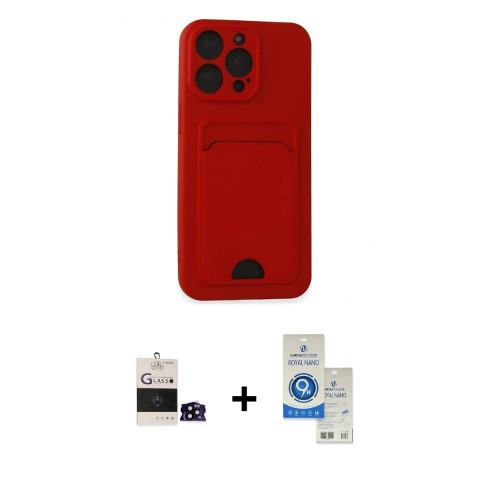 MARSİLYAN™- iPhone 14 Pro Max Kılıf Vadi Çizgi Prime - Şeffaf Royal Nano Ekran Koruyucu + Bilvis Titan Kamera Lens - SH