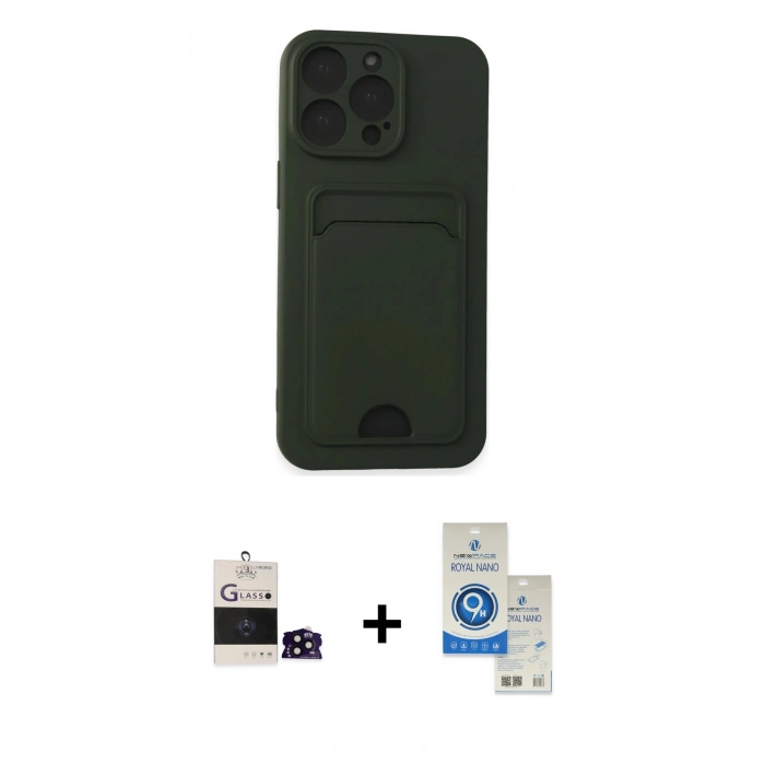 MARSİLYAN™- iPhone 14 Pro Max Kılıf Vadi Çizgi Prime - Şeffaf Royal Nano Ekran Koruyucu + Bilvis Titan Kamera Lens - SH