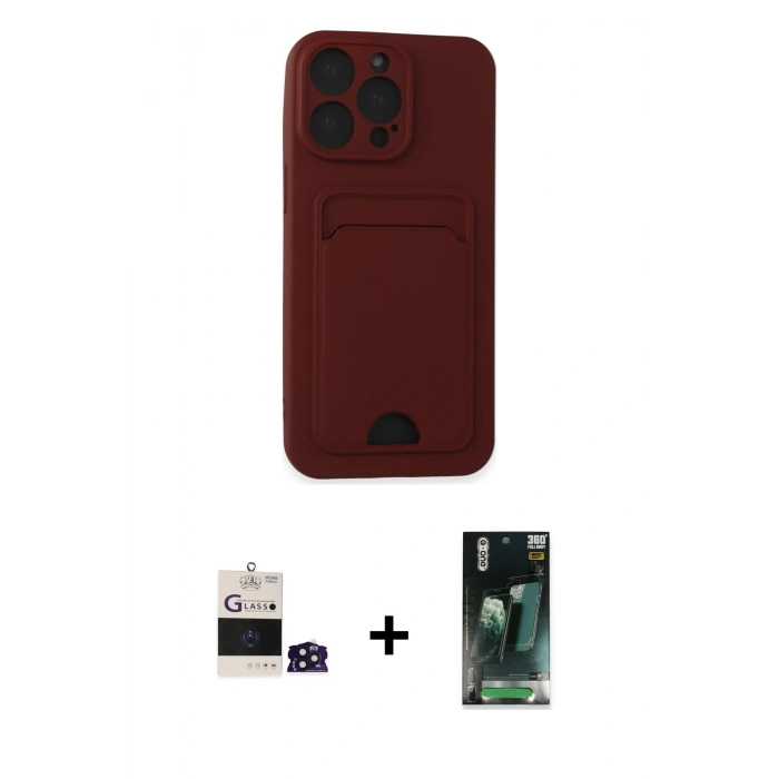 MARSİLYAN™- iPhone 14 Pro Max Kılıf Vadi Çizgi Prime - Siyah 360 Mat Full Body Arka Koruyucu + Bilvis Titan Kamera Lens - DNMR