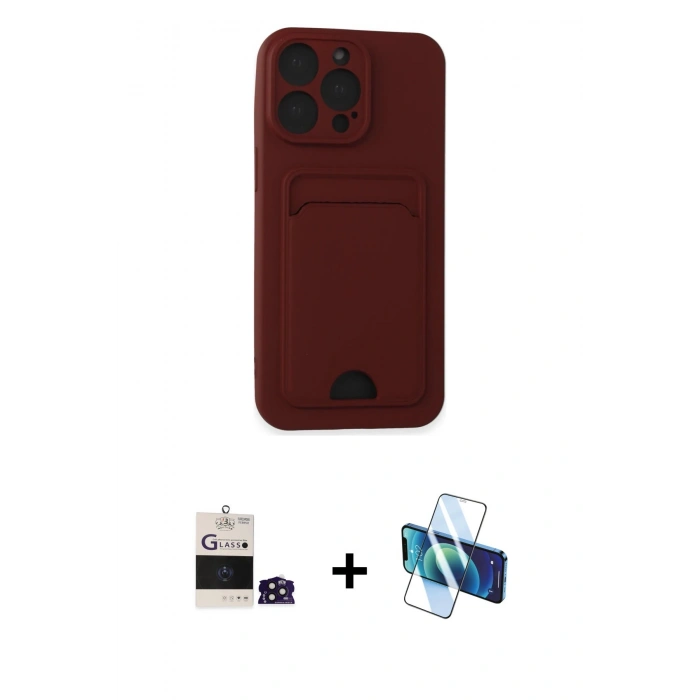 MARSİLYAN™- iPhone 14 Pro Max Kılıf Vadi Çizgi Prime - Siyah 3D Antistatik Cam Ekran Koruyucu + Bilvis Titan Kamera Lens - DNMR
