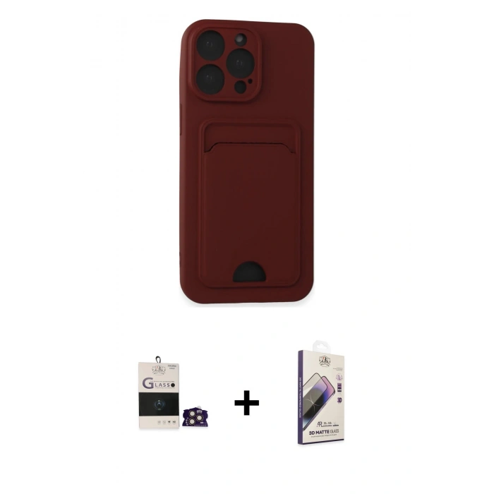 MARSİLYAN™- iPhone 14 Pro Max Kılıf Vadi Çizgi Prime - Siyah Bilvis 3D Mat Cam Ekran Koruyucu + Bilvis Titan Kamera Lens - GD