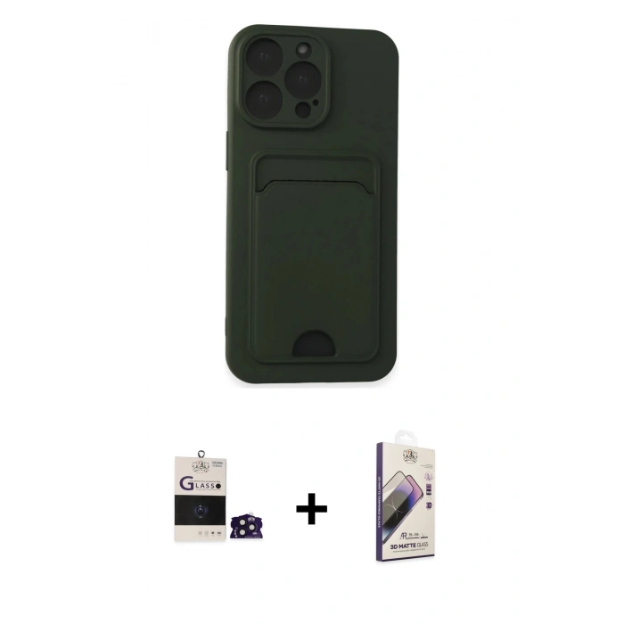 MARSİLYAN™- iPhone 14 Pro Max Kılıf Vadi Çizgi Prime - Siyah Bilvis 3D Mat Cam Ekran Koruyucu + Bilvis Titan Kamera Lens - DNMR