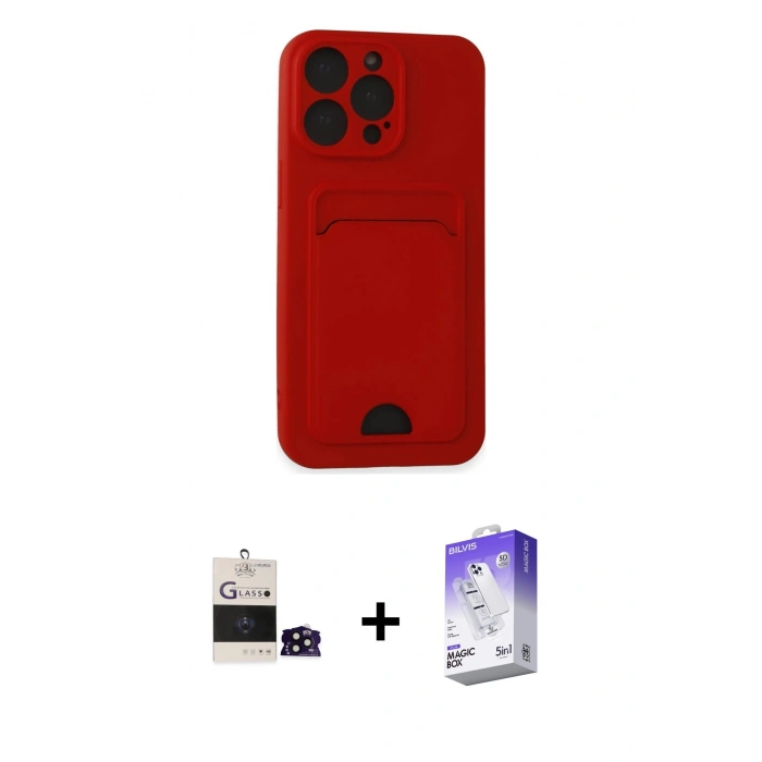 MARSİLYAN™- iPhone 14 Pro Max Kılıf Vadi Çizgi Prime - Siyah Bilvis 5in1 3D Magic Cam Ekran Koruyucu + Bilvis Titan Kamera Lens - SH