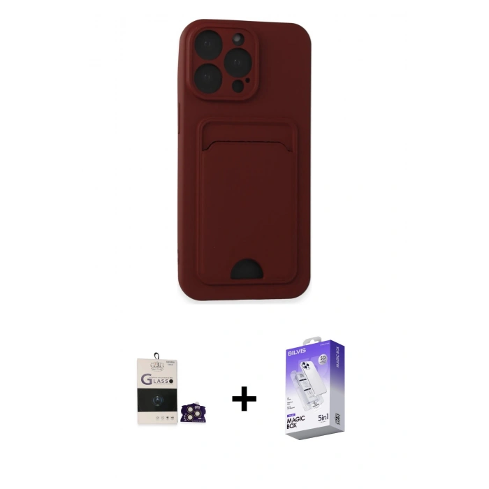 MARSİLYAN™- iPhone 14 Pro Max Kılıf Vadi Çizgi Prime - Siyah Bilvis 5in1 3D Magic Cam Ekran Koruyucu + Gold Bilvis Titan Kamera Lens