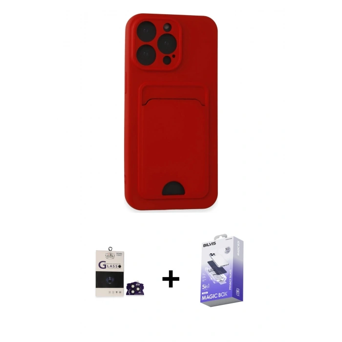 MARSİLYAN™- iPhone 14 Pro Max Kılıf Vadi Çizgi Prime - Siyah Bilvis 5in1 5D Magic Hayalet Cam Ekran Koruyucu + Bilvis Titan Kamera Lens - DNMR