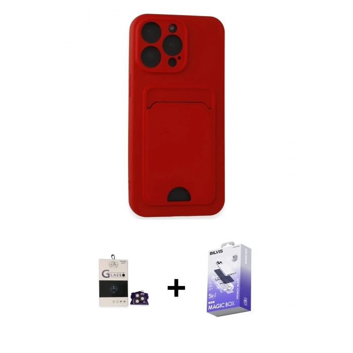 MARSİLYAN™- iPhone 14 Pro Max Kılıf Vadi Çizgi Prime - Siyah Bilvis 5in1 5D Magic Hayalet Cam Ekran Koruyucu + Bilvis Titan Kamera Lens - GD