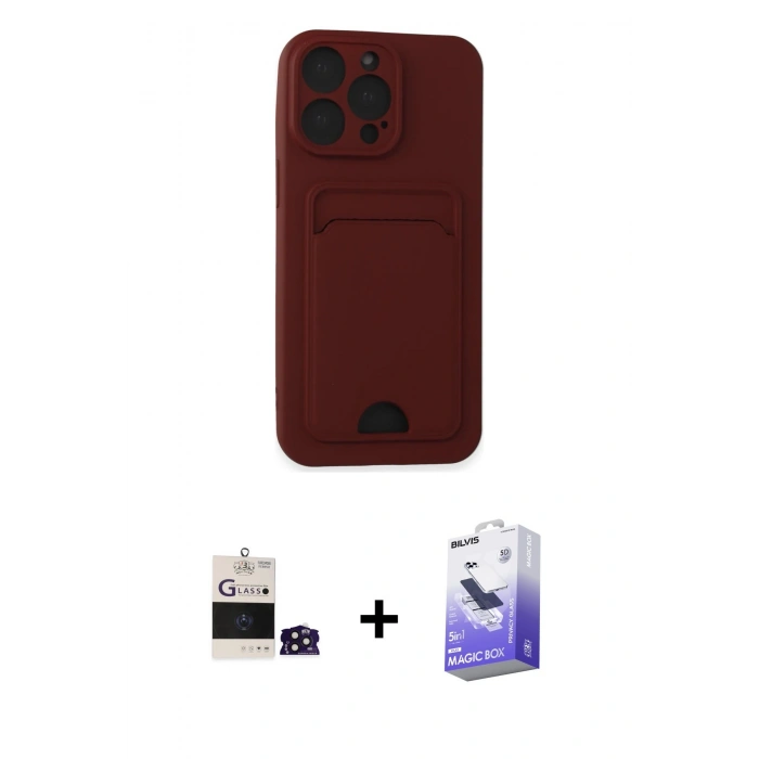 MARSİLYAN™- iPhone 14 Pro Max Kılıf Vadi Çizgi Prime - Siyah Bilvis 5in1 5D Magic Hayalet Cam Ekran Koruyucu + Bilvis Titan Kamera Lens - DNMR