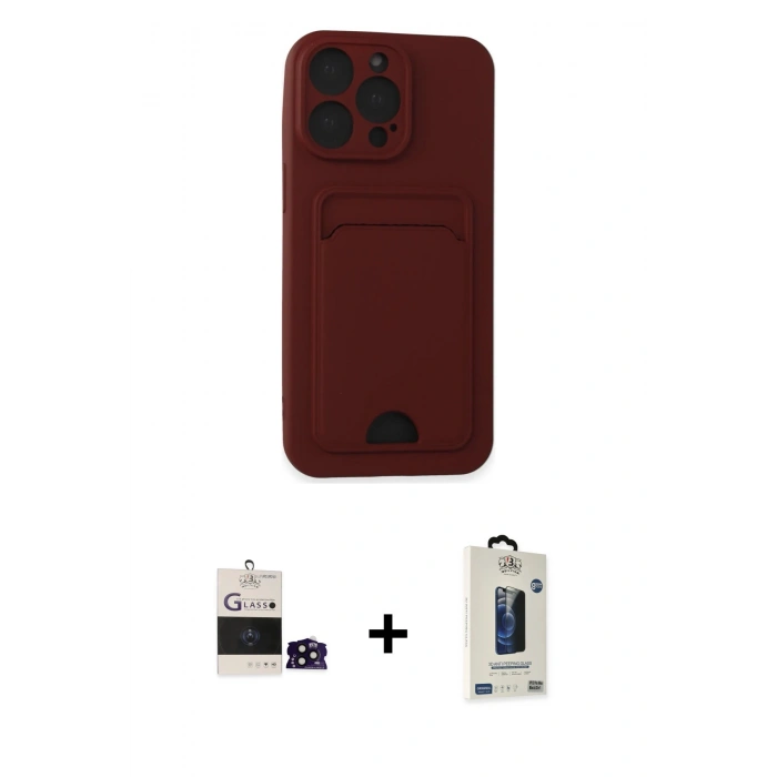 MARSİLYAN™- iPhone 14 Pro Max Kılıf Vadi Çizgi Prime - Siyah Bilvis Hayalet Cam Ekran Koruyucu + Bilvis Titan Kamera Lens - SH