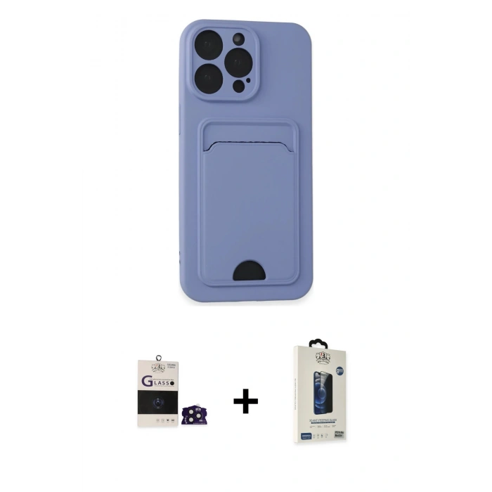 MARSİLYAN™- iPhone 14 Pro Max Kılıf Vadi Çizgi Prime - Siyah Bilvis Hayalet Cam Ekran Koruyucu + Bilvis Titan Kamera Lens - DNMR