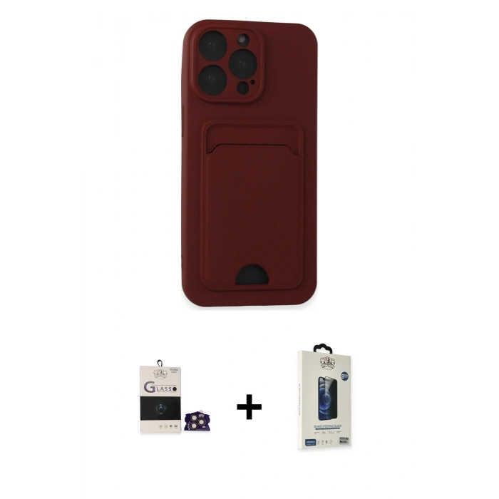 MARSİLYAN™- iPhone 14 Pro Max Kılıf Vadi Çizgi Prime - Siyah Bilvis Hayalet Cam Ekran Koruyucu + Bilvis Titan Kamera Lens - GD