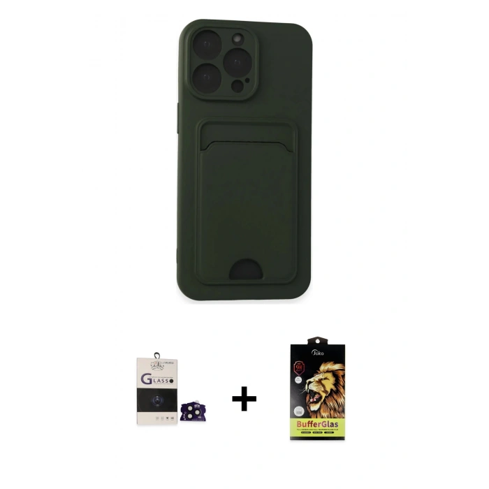 MARSİLYAN™- iPhone 14 Pro Max Kılıf Vadi Çizgi Prime - Siyah Buffer Cam Ekran Koruyucu + Bilvis Titan Kamera Lens - SH