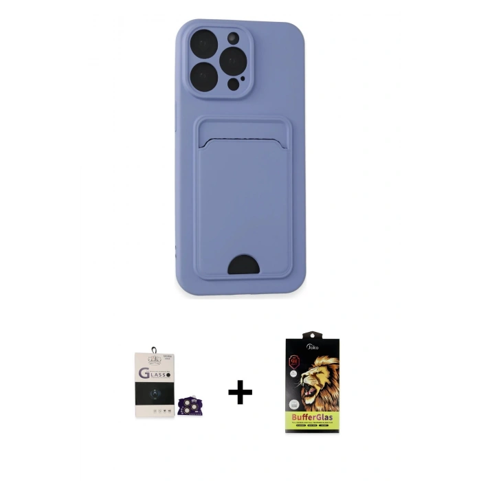 MARSİLYAN™- iPhone 14 Pro Max Kılıf Vadi Çizgi Prime - Siyah Buffer Cam Ekran Koruyucu + Bilvis Titan Kamera Lens - GD