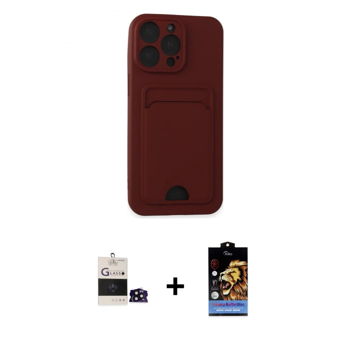 MARSİLYAN™- iPhone 14 Pro Max Kılıf Vadi Çizgi Prime - Siyah Buffer Hayalet Cam Ekran Koruyucu + Bilvis Titan Kamera Lens - SH
