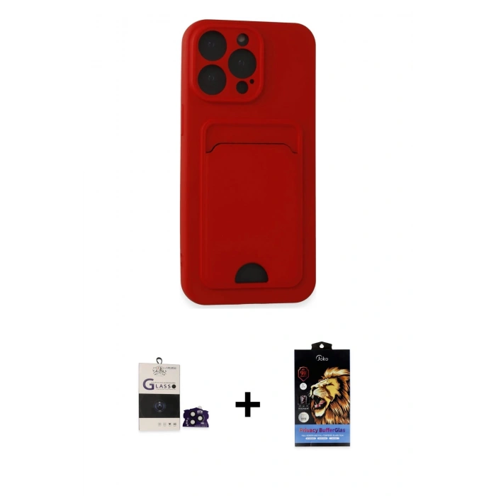 MARSİLYAN™- iPhone 14 Pro Max Kılıf Vadi Çizgi Prime - Siyah Buffer Hayalet Cam Ekran Koruyucu + Bilvis Titan Kamera Lens - SH