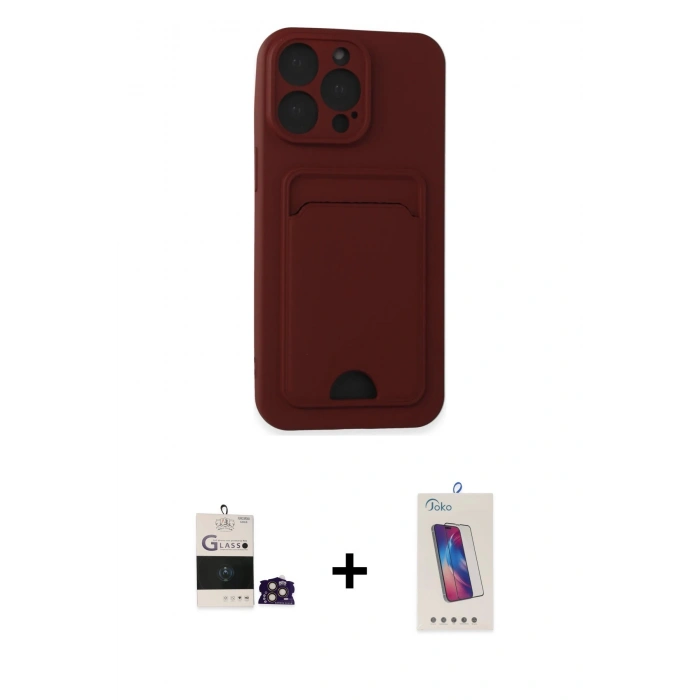 MARSİLYAN™- iPhone 14 Pro Max Kılıf Vadi Çizgi Prime - Siyah Joko 5D Cam + Bilvis Titan Kamera Lens - GD