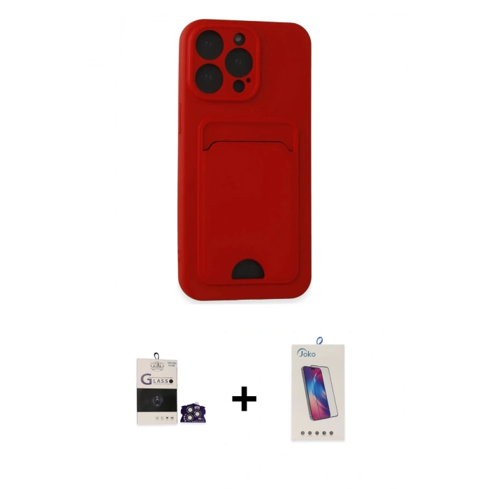 MARSİLYAN™- iPhone 14 Pro Max Kılıf Vadi Çizgi Prime - Siyah Joko 5D Cam + Bilvis Titan Kamera Lens - GS