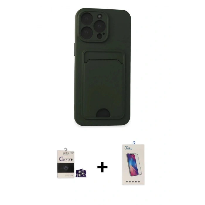 MARSİLYAN™- iPhone 14 Pro Max Kılıf Vadi Çizgi Prime - Siyah Joko 5D Cam + Bilvis Titan Kamera Lens - GS