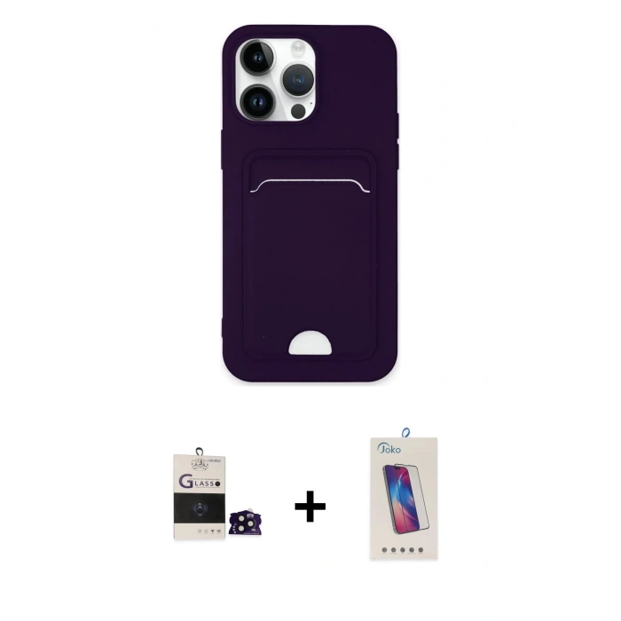 MARSİLYAN™- iPhone 14 Pro Max Kılıf Vadi Çizgi Prime - Siyah Joko 5D Cam + Bilvis Titan Kamera Lens - SH
