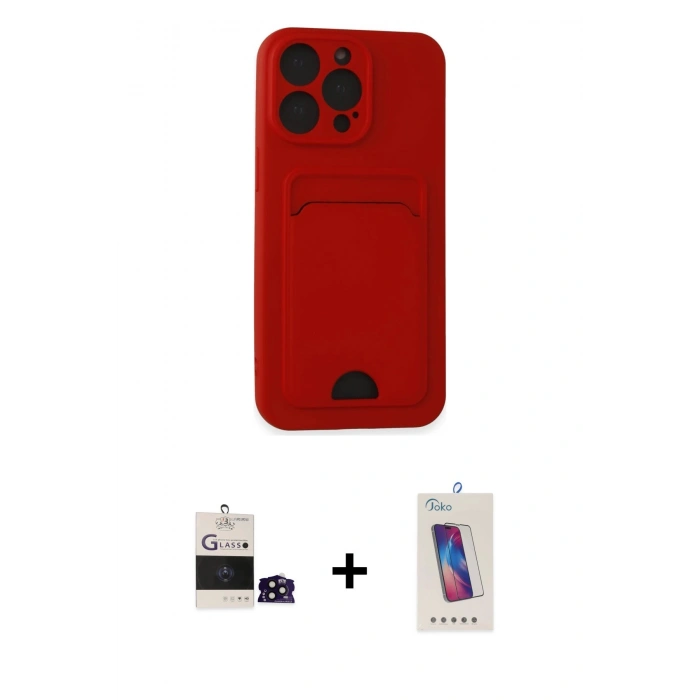MARSİLYAN™- iPhone 14 Pro Max Kılıf Vadi Çizgi Prime - Siyah Joko 5D Cam + Bilvis Titan Kamera Lens - SH