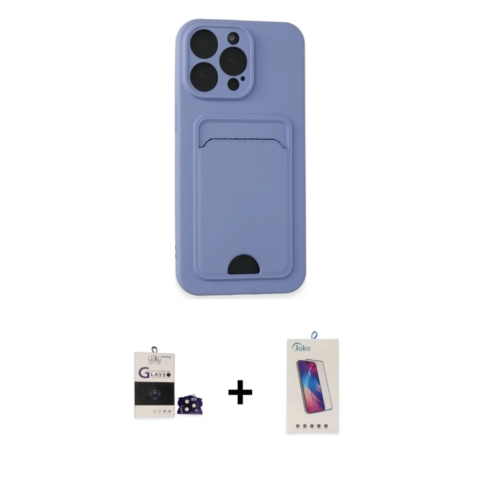 MARSİLYAN™- iPhone 14 Pro Max Kılıf Vadi Çizgi Prime - Siyah Joko 5D Cam + Bilvis Titan Kamera Lens - SH