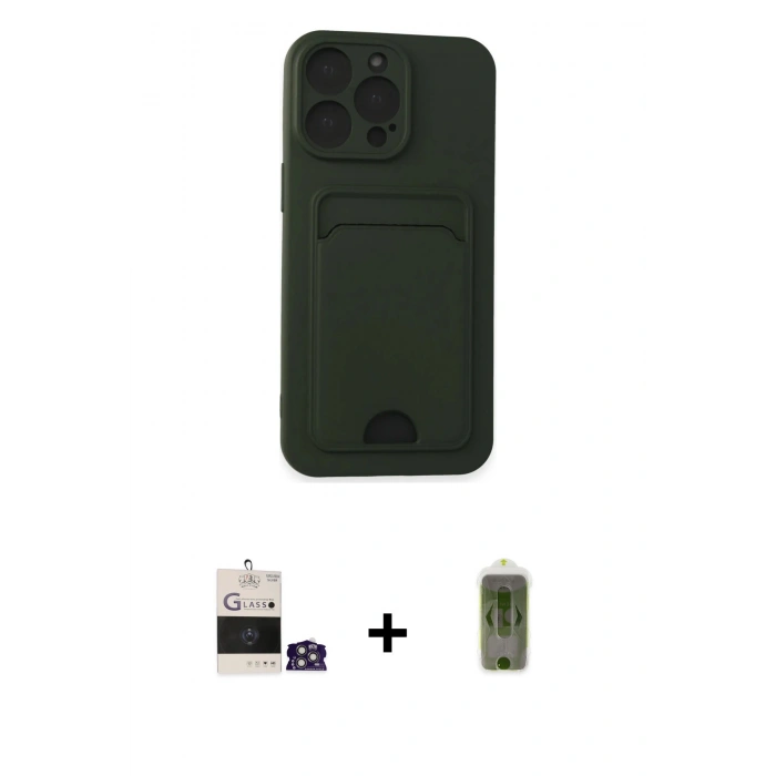 MARSİLYAN™- iPhone 14 Pro Max Kılıf Vadi Çizgi Prime - Siyah Joko Magic 5D Hayalet Cam + Bilvis Titan Kamera Lens - GS