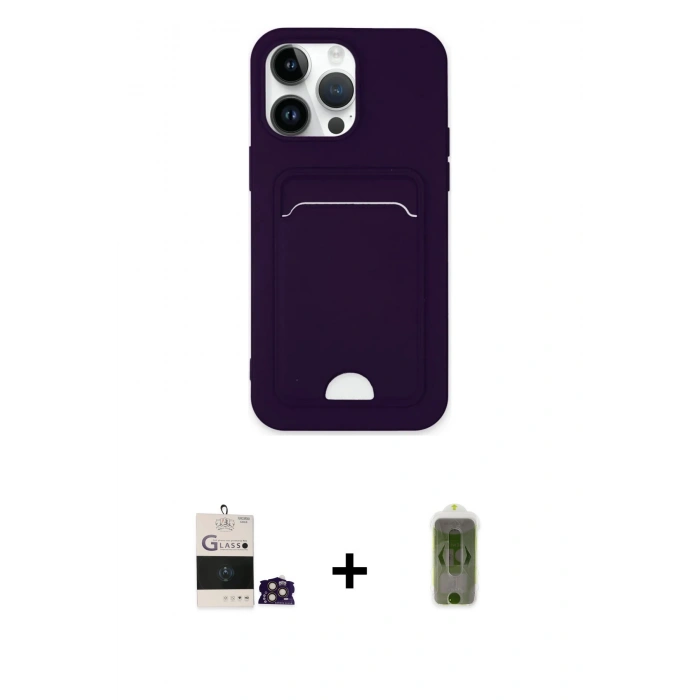 MARSİLYAN™- iPhone 14 Pro Max Kılıf Vadi Çizgi Prime - Siyah Joko Magic 5D Hayalet Cam + Bilvis Titan Kamera Lens - GD