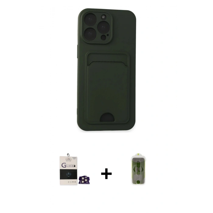 MARSİLYAN™- iPhone 14 Pro Max Kılıf Vadi Çizgi Prime - Siyah Joko Magic 5D Hayalet Cam + Bilvis Titan Kamera Lens - GD