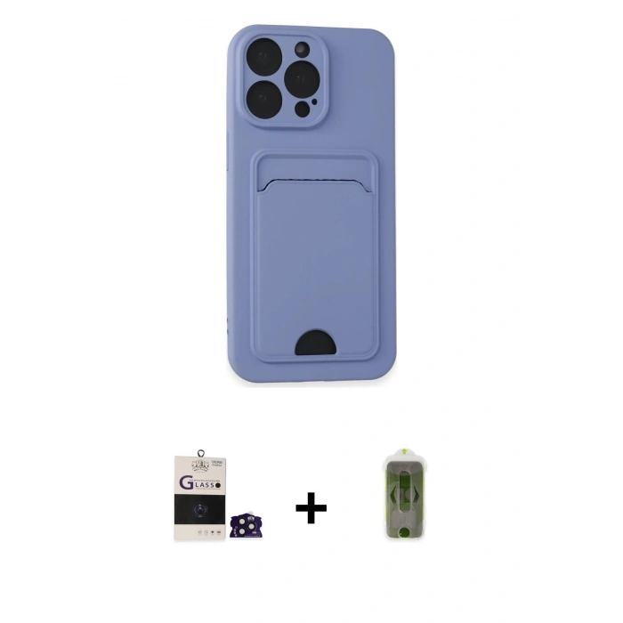 MARSİLYAN™- iPhone 14 Pro Max Kılıf Vadi Çizgi Prime - Siyah Joko Magic 5D Hayalet Cam + Bilvis Titan Kamera Lens - DNMR