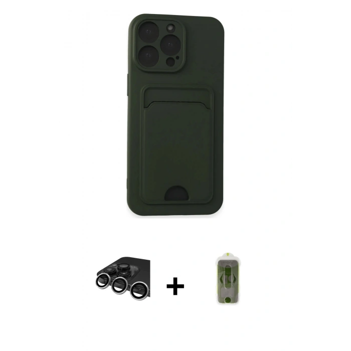 MARSİLYAN™- iPhone 14 Pro Max Kılıf Vadi Çizgi Prime - Siyah Joko Magic 5D Hayalet Cam + Raze Metal Kamera Lens - GS
