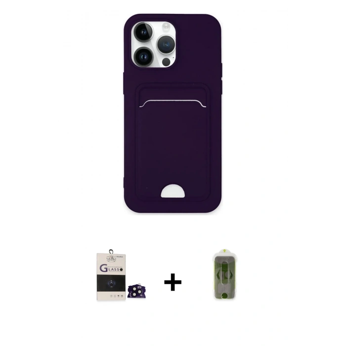 MARSİLYAN™- iPhone 14 Pro Max Kılıf Vadi Çizgi Prime - Siyah Joko Magic 5D Hayalet Cam + Bilvis Titan Kamera Lens - SH