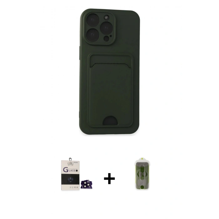 MARSİLYAN™- iPhone 14 Pro Max Kılıf Vadi Çizgi Prime - Siyah Joko Magic 5D Hayalet Cam + Bilvis Titan Kamera Lens - SH