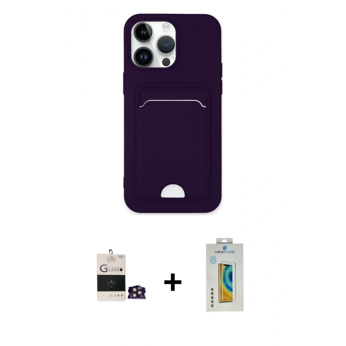 MARSİLYAN™- iPhone 14 Pro Max Kılıf Vadi Çizgi Prime - Siyah Polymer Nano Ekran Koruyucu + Bilvis Titan Kamera Lens - GD